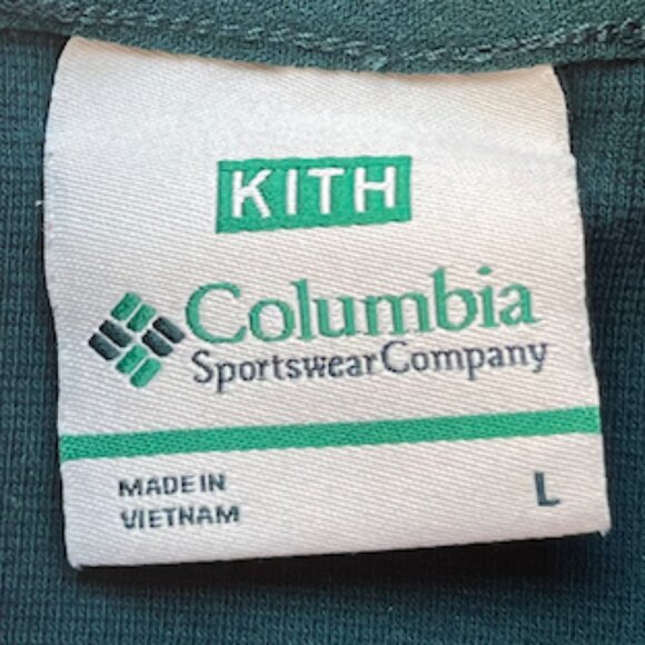 KITH FOR COLUMBIA GREEN MOCKNECK PULLOVER UNISEX SIZE L - Picture 4 of 7